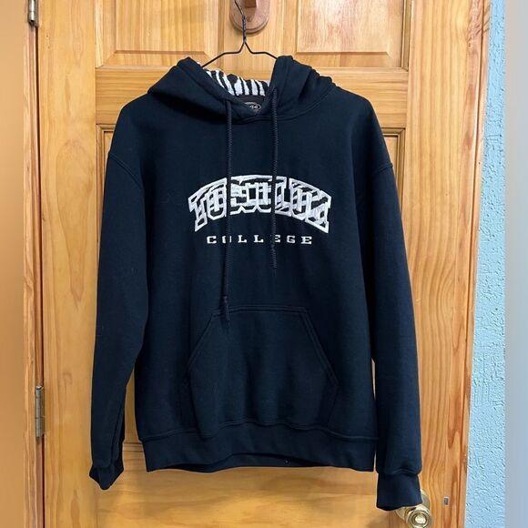 Tusculum College black with zebra print size small hoodie - Picture 1 of 5